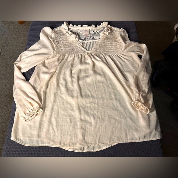 Knox Rose Off White Long Sleeved Shirt Size Medium Fairygoth Romantic - Picture 10 of 10